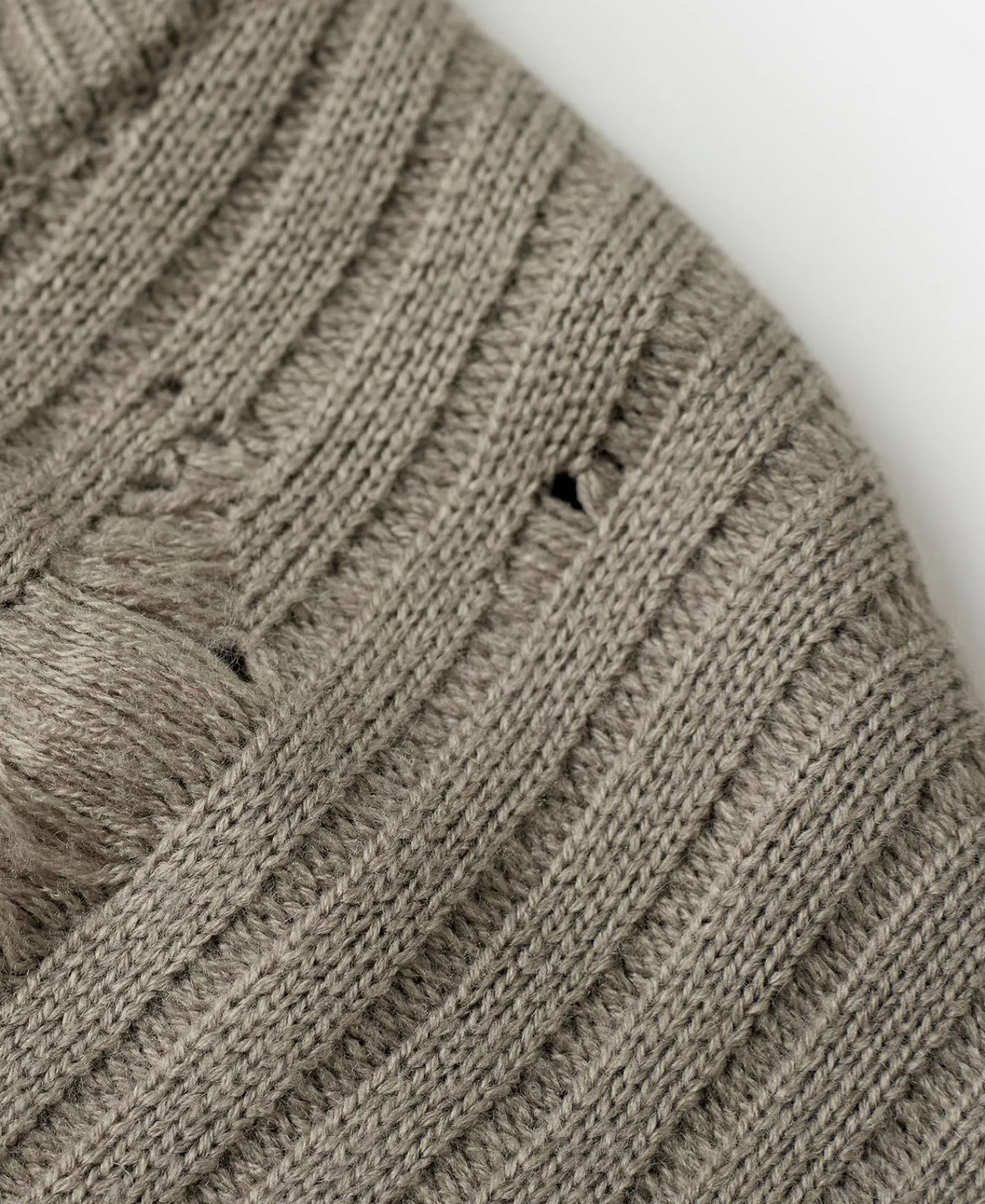 Online Distressed Wool Blend Zip-Up Sweater Knitwear&sweaters