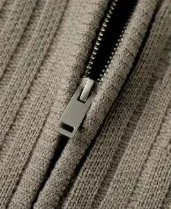 Online Distressed Wool Blend Zip-Up Sweater Knitwear&sweaters