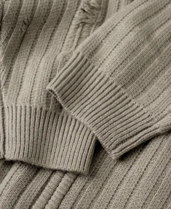 Online Distressed Wool Blend Zip-Up Sweater Knitwear&sweaters