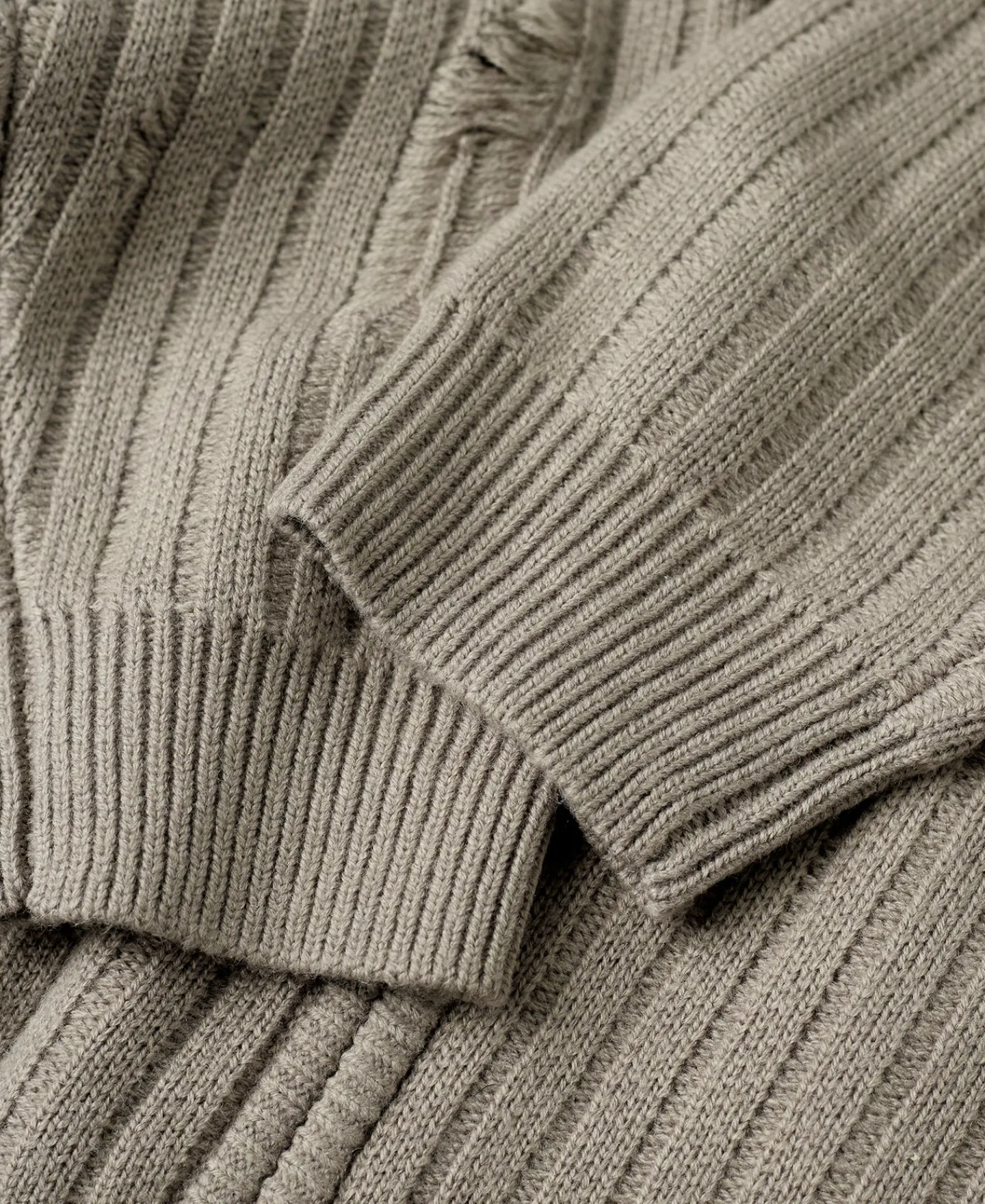 Online Distressed Wool Blend Zip-Up Sweater Knitwear&sweaters