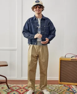 New Double-Pleat Relaxed Fit Twill Chino Trousers Pants&trousers