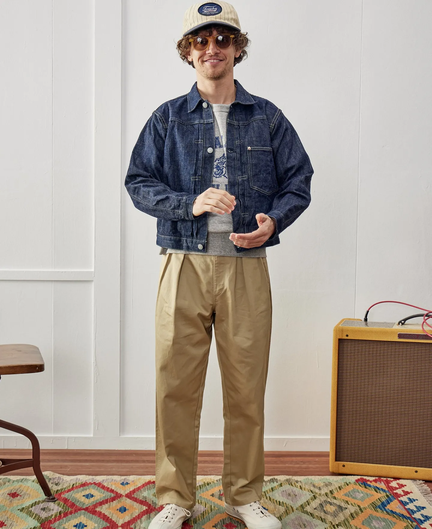 New Double-Pleat Relaxed Fit Twill Chino Trousers Pants&trousers
