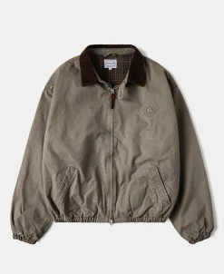Discount Flannel Lined Twill Harrington Jacket - Faded Khaki Jackets&coats