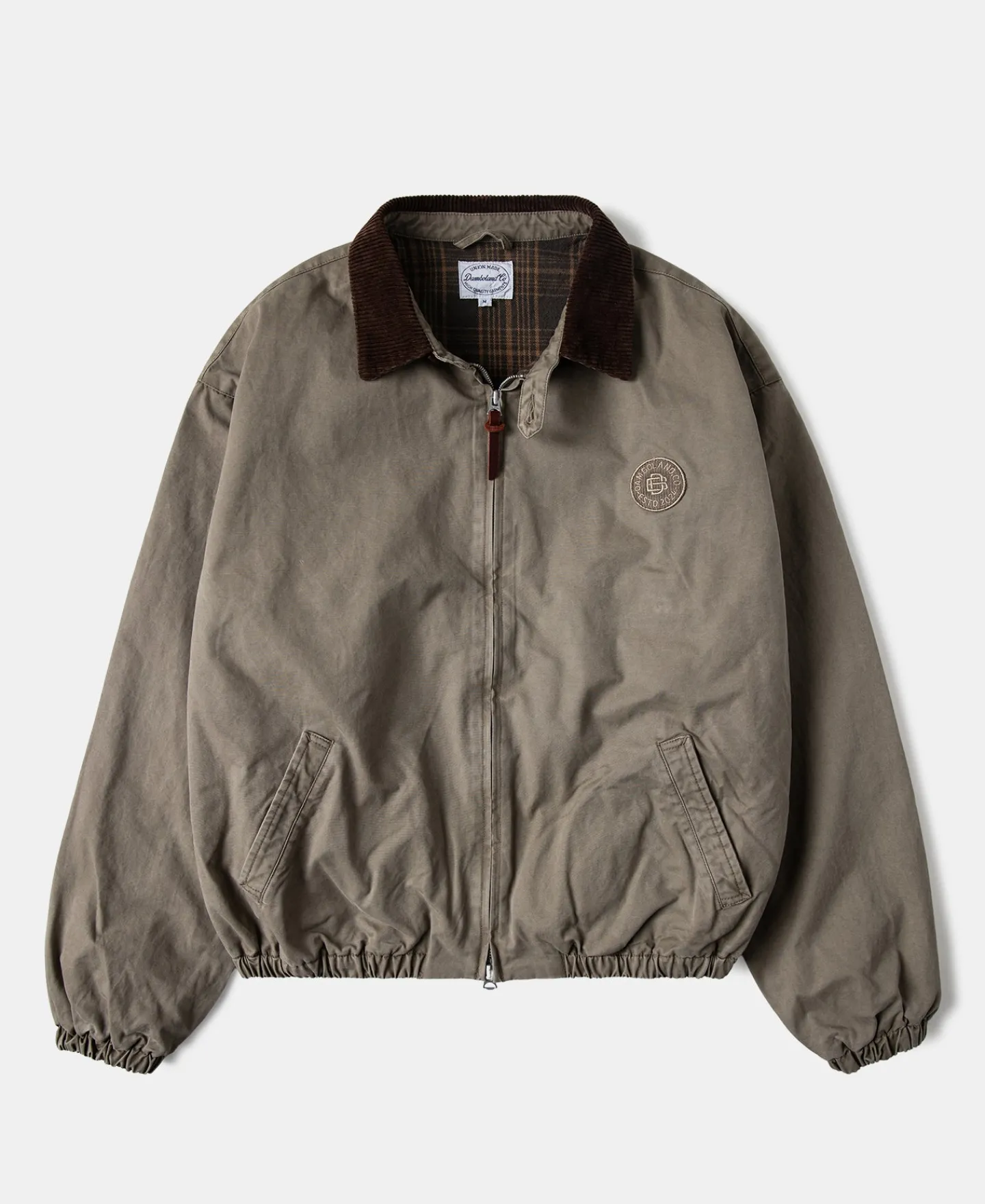 Discount Flannel Lined Twill Harrington Jacket - Faded Khaki Jackets&coats