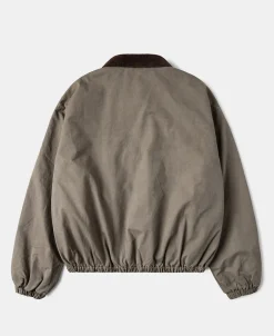 Discount Flannel Lined Twill Harrington Jacket - Faded Khaki Jackets&coats