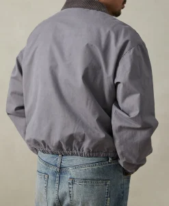Clearance Flannel Lined Twill Harrington Jacket - Faded Violet Jackets&coats