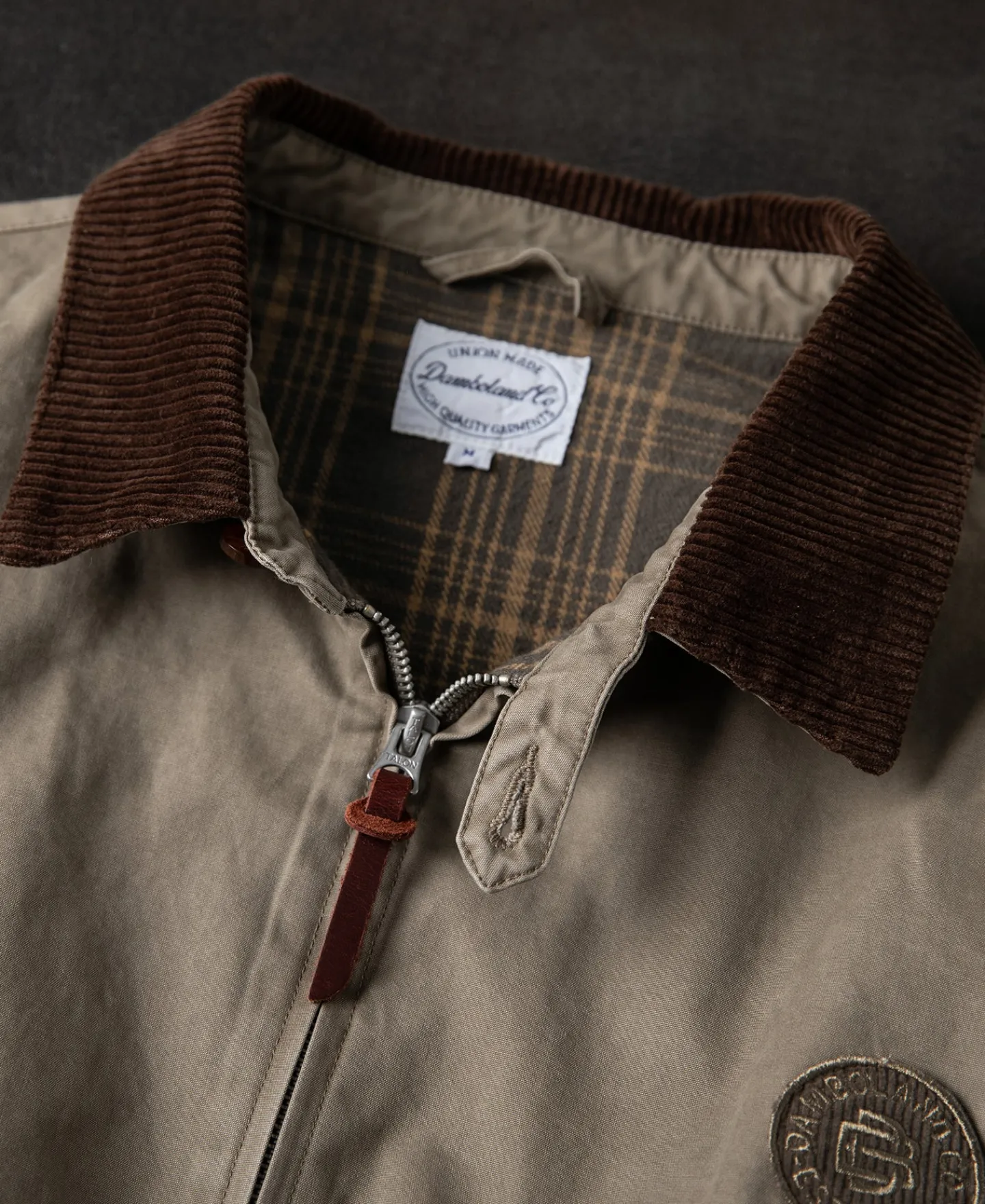 Discount Flannel Lined Twill Harrington Jacket - Faded Khaki Jackets&coats
