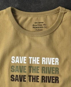 Fashion Fly Fishing Slogan T-Shirt - SAVE THE RIVER Short Sleeve T-Shirts | T-shirts