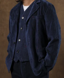 Sale French Indigo-Dyed Corduroy Work Jacket Jackets&coats