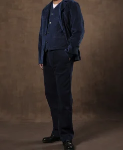 Sale French Indigo-Dyed Corduroy Work Jacket Jackets&coats
