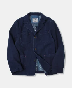 Sale French Indigo-Dyed Sashiko Work Jacket Jackets&coats