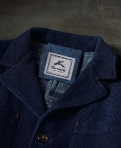 Sale French Indigo-Dyed Sashiko Work Jacket Jackets&coats