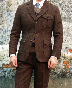Discount Half Norfolk Brown Tweed Jacket Jackets&coats