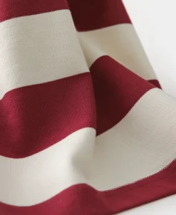 Sale Heavyweight Cotton Wide Striped T-Shirt - Red/Apricot Short Sleeve T-Shirts | T-shirts