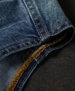 Online Heavyweight Motorcycle Embroidered Denim Vest Waistcoats | Denim