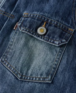 Online Heavyweight Motorcycle Embroidered Denim Vest Waistcoats | Denim
