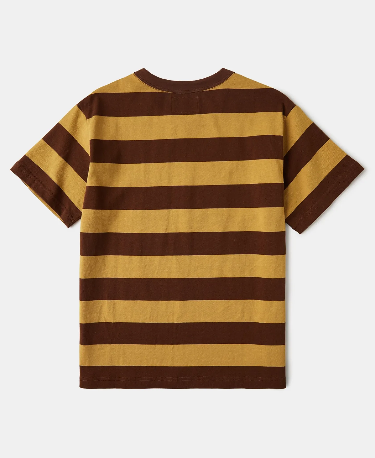 Fashion Heavyweight Striped Biker T-Shirt - Yellow/Brown Short Sleeve T-Shirts | T-shirts