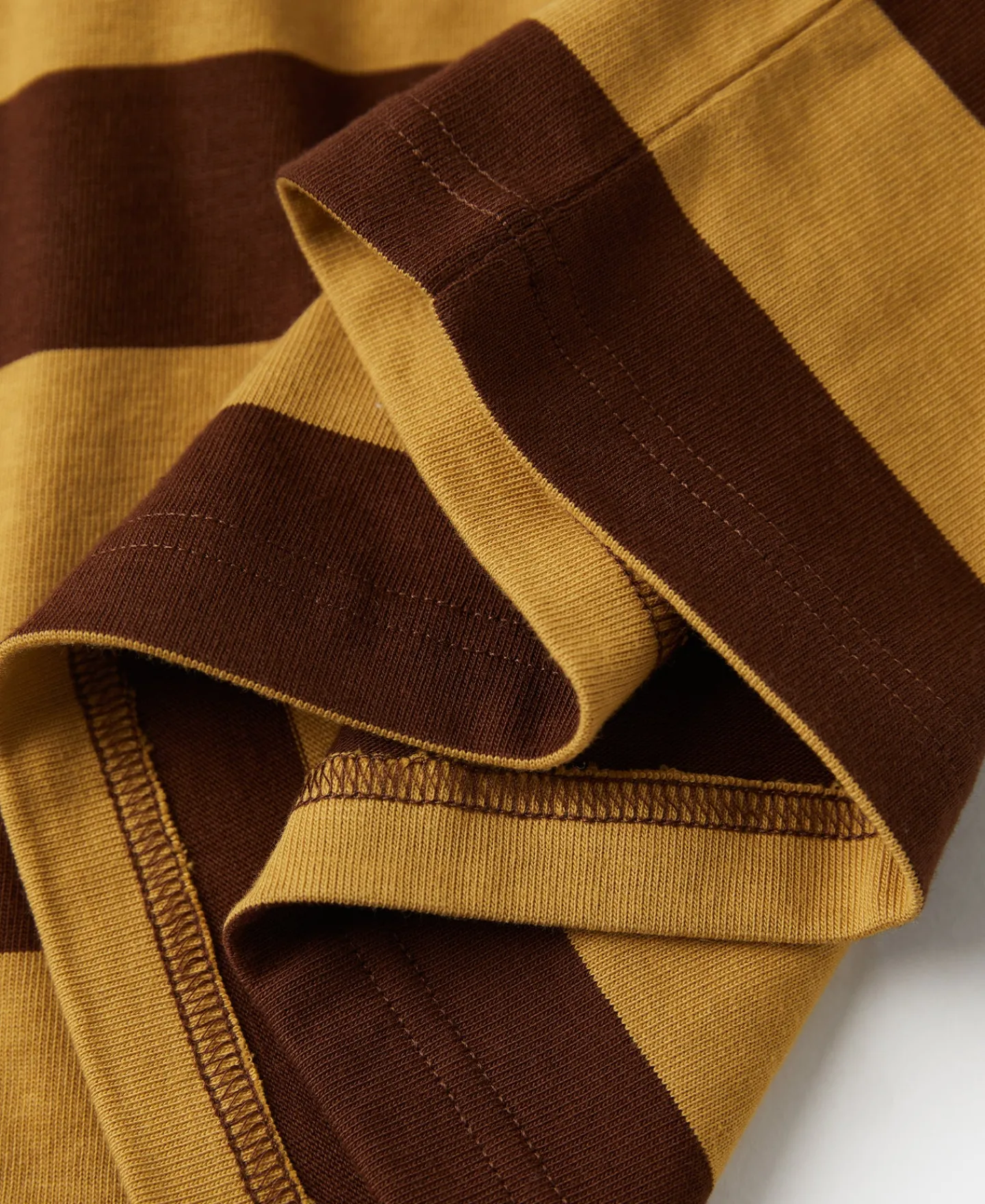 Fashion Heavyweight Striped Biker T-Shirt - Yellow/Brown Short Sleeve T-Shirts | T-shirts