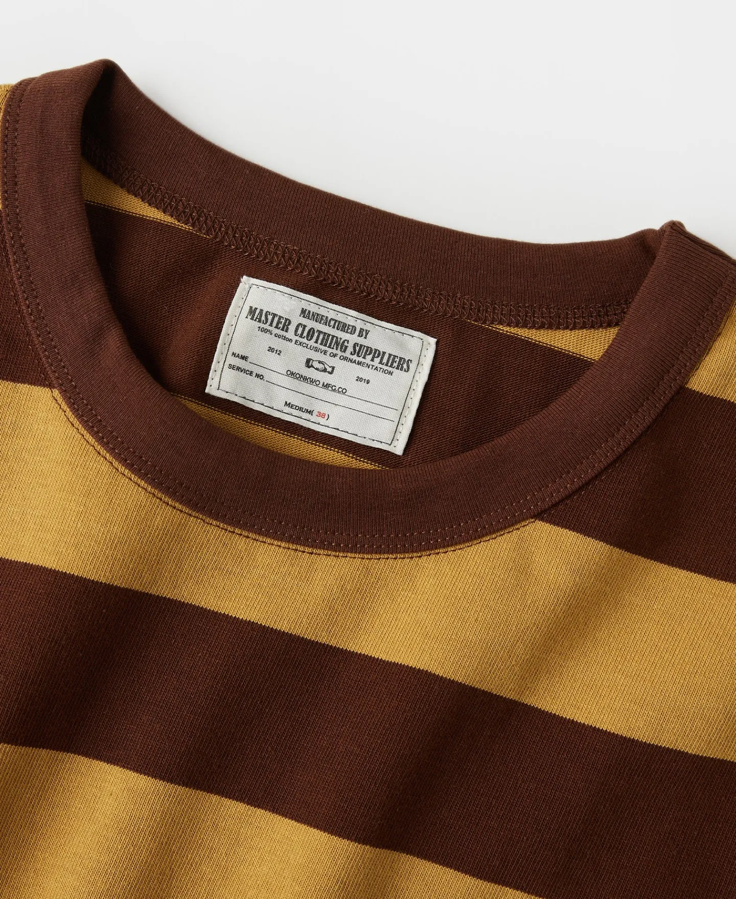 Fashion Heavyweight Striped Biker T-Shirt - Yellow/Brown Short Sleeve T-Shirts | T-shirts