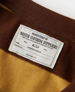 Fashion Heavyweight Striped Biker T-Shirt - Yellow/Brown Short Sleeve T-Shirts | T-shirts