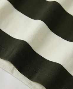 Sale Heavyweight Striped Biker T-Shirt - White/Green Short Sleeve T-Shirts | T-shirts