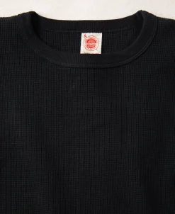 New Heavyweight Waffle Cotton Underwear - Black Long Sleeve T-Shirts | T-shirts
