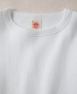 Sale Heavyweight Waffle Cotton Underwear - White Long Sleeve T-Shirts | T-shirts