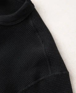 New Heavyweight Waffle Cotton Underwear - Black Long Sleeve T-Shirts | T-shirts