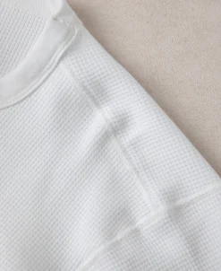 Sale Heavyweight Waffle Cotton Underwear - White Long Sleeve T-Shirts | T-shirts