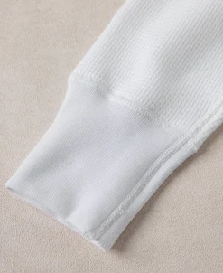 Sale Heavyweight Waffle Cotton Underwear - White Long Sleeve T-Shirts | T-shirts