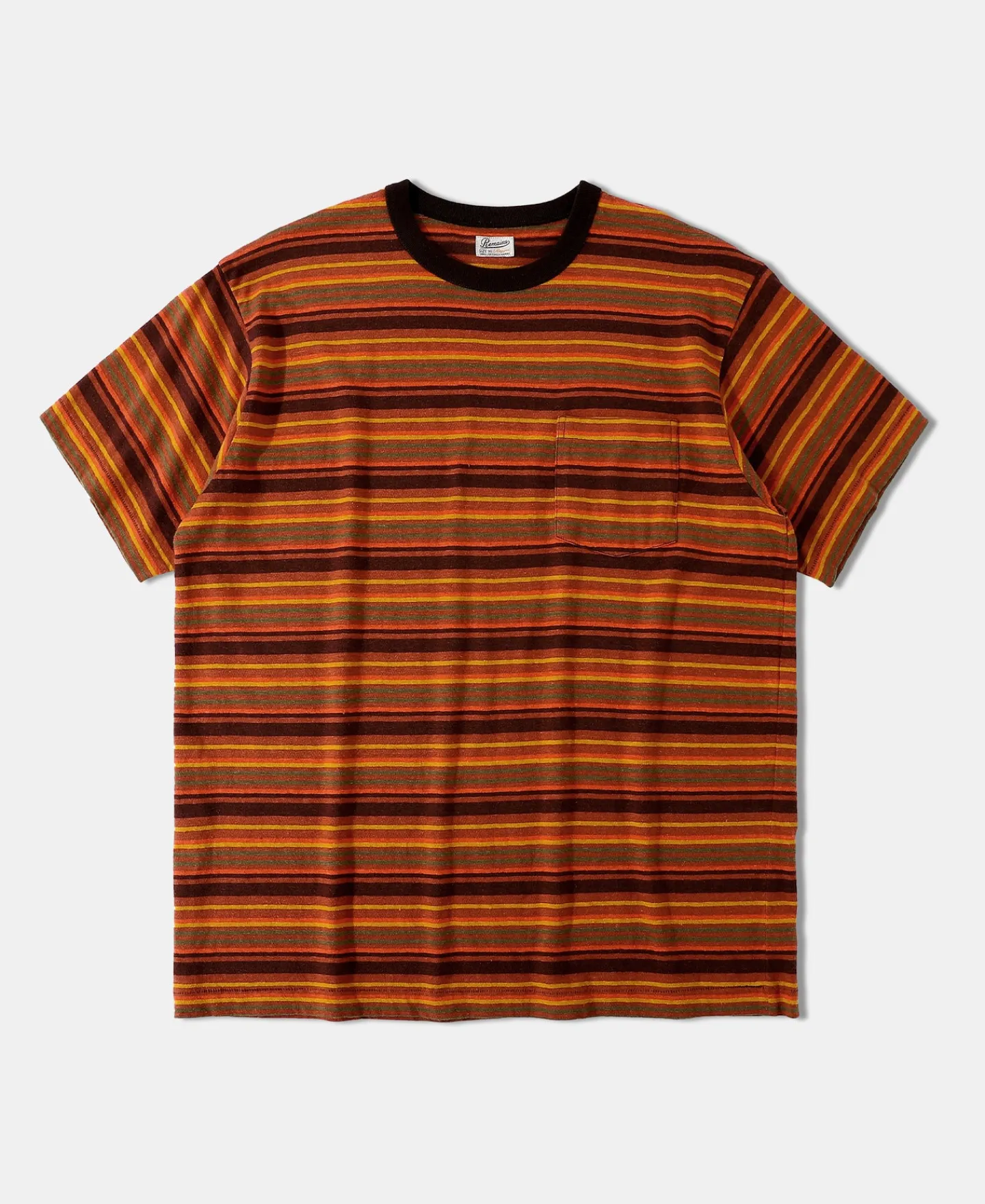 Online Hemp Organic Cotton Blend Stripe T-Shirt - Orange Short Sleeve T-Shirts | T-shirts