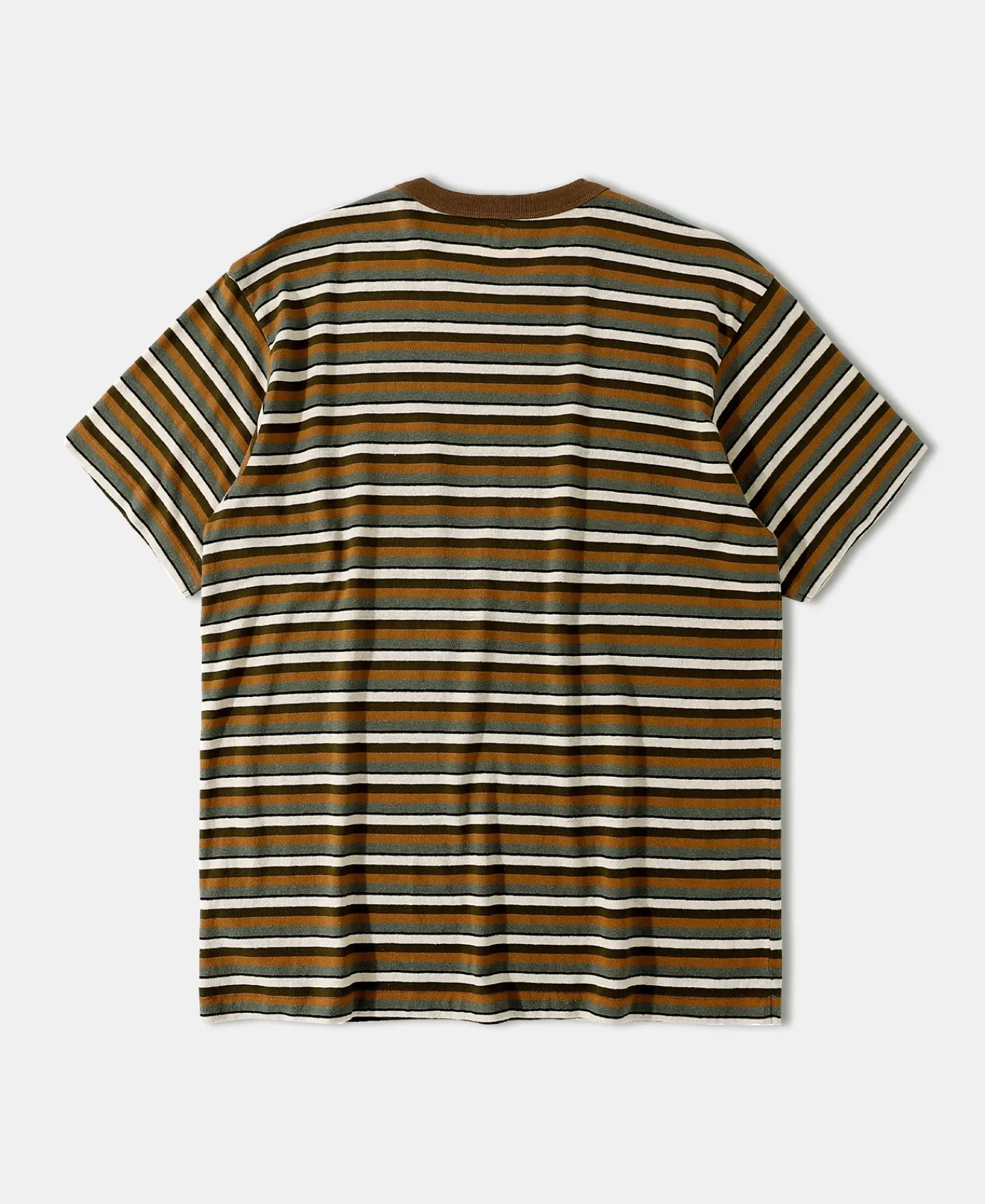 Discount Hemp Organic Cotton Blend Stripe T-Shirt - Brown Short Sleeve T-Shirts | T-shirts