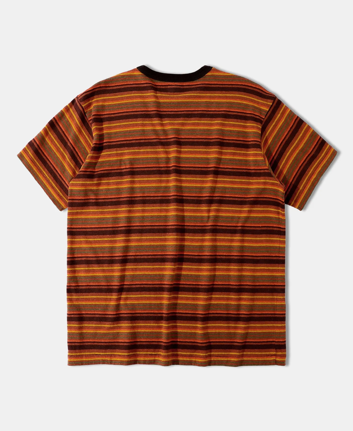Online Hemp Organic Cotton Blend Stripe T-Shirt - Orange Short Sleeve T-Shirts | T-shirts
