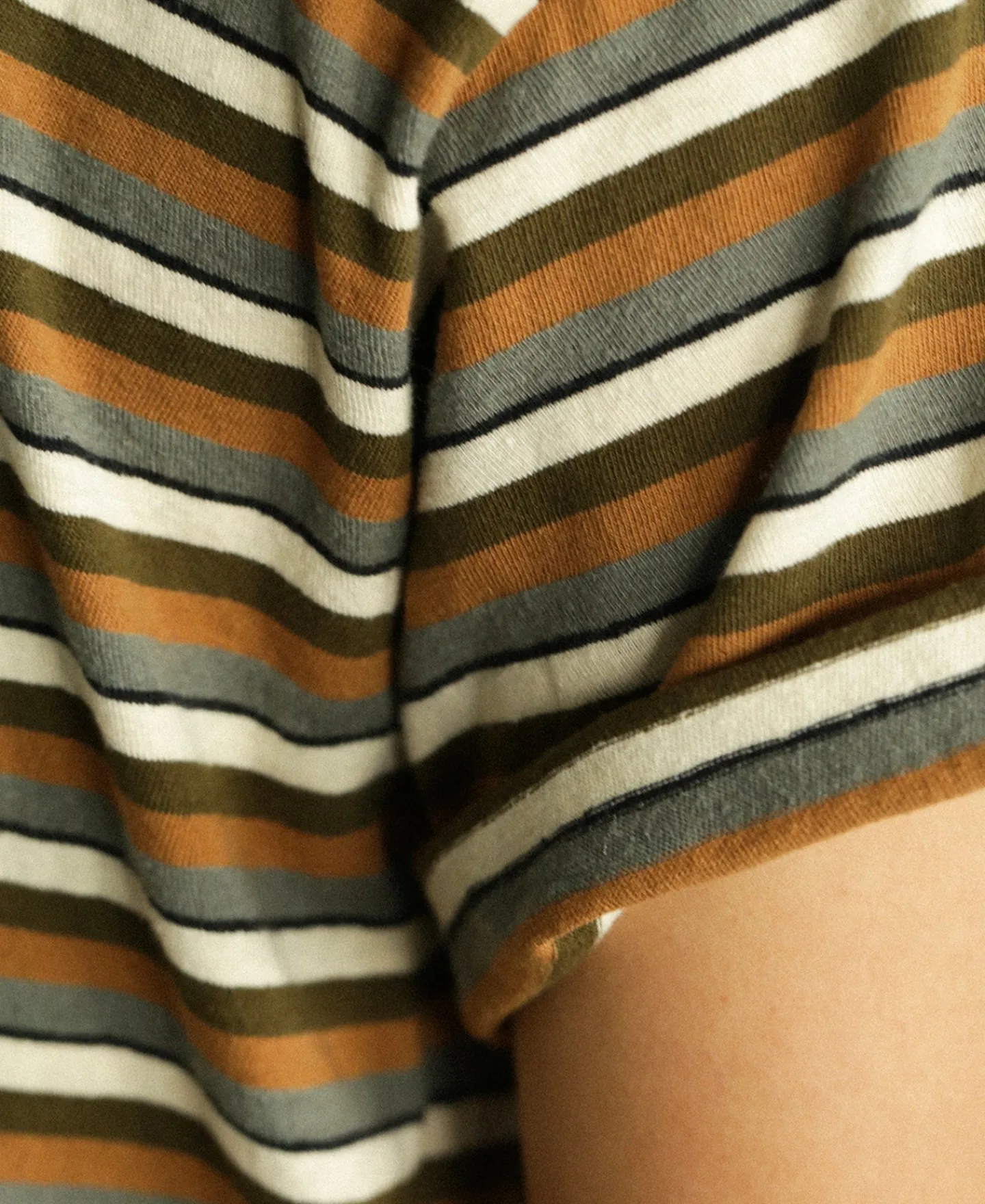 Discount Hemp Organic Cotton Blend Stripe T-Shirt - Brown Short Sleeve T-Shirts | T-shirts