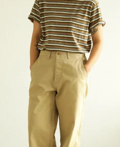 Outlet Hemp Organic Cotton Blend Stripe T-Shirt - Yellow Short Sleeve T-Shirts | T-shirts