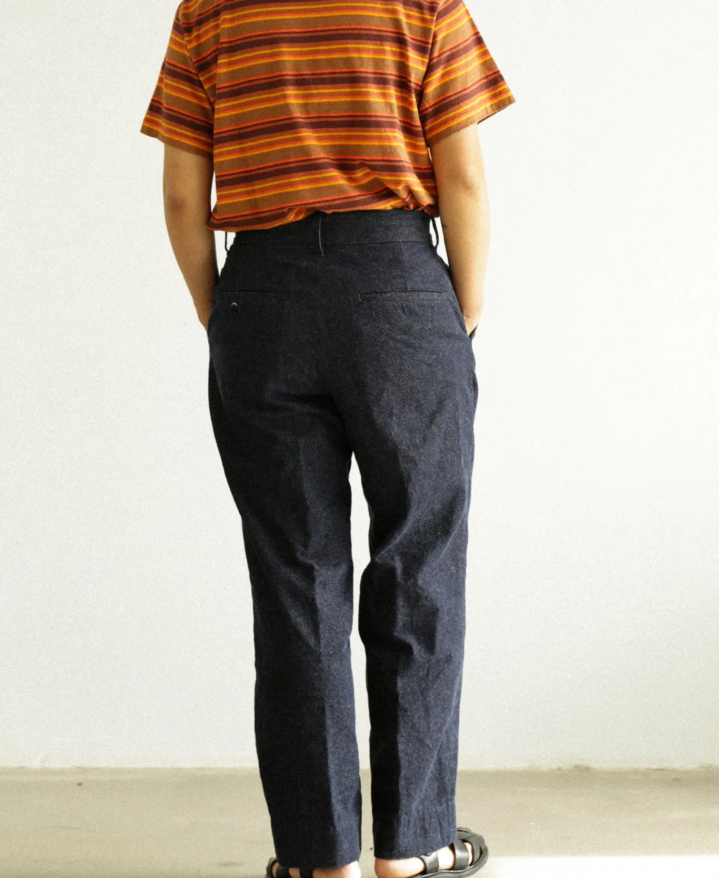Online Hemp Organic Cotton Blend Stripe T-Shirt - Orange Short Sleeve T-Shirts | T-shirts