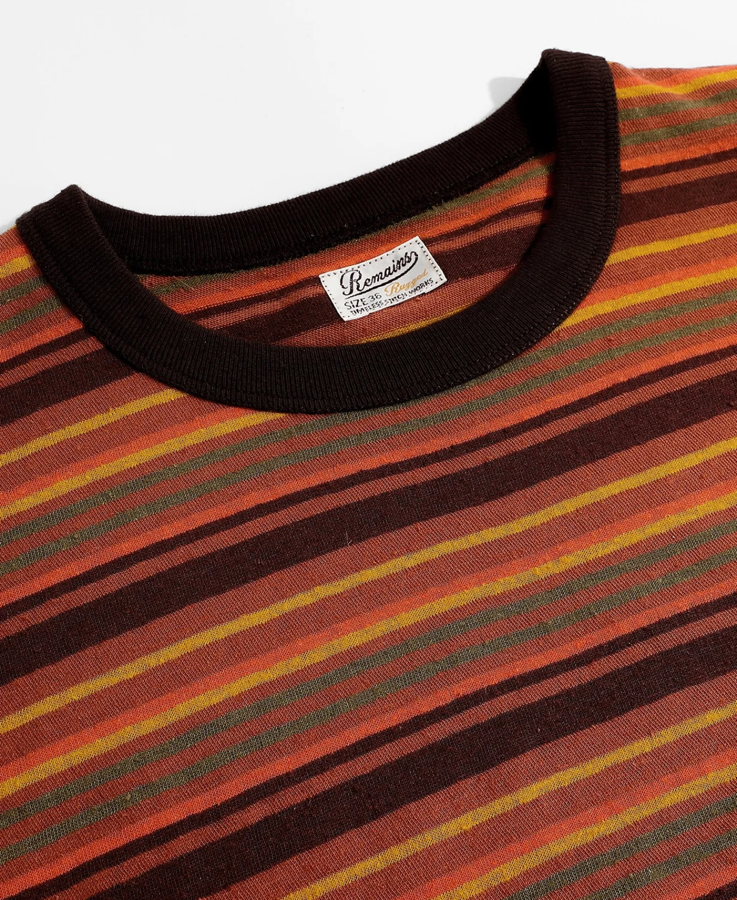 Online Hemp Organic Cotton Blend Stripe T-Shirt - Orange Short Sleeve T-Shirts | T-shirts