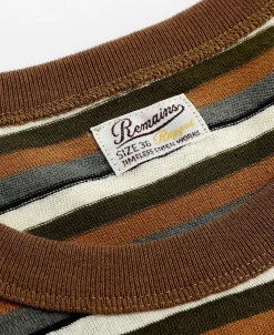 Discount Hemp Organic Cotton Blend Stripe T-Shirt - Brown Short Sleeve T-Shirts | T-shirts