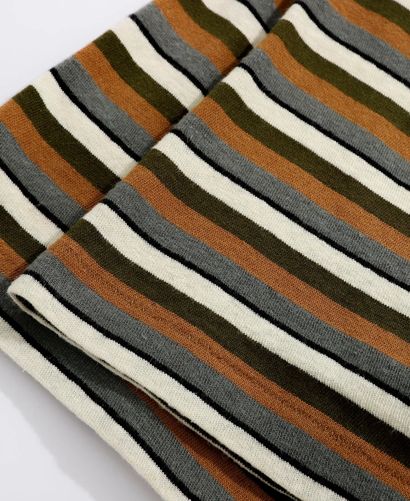 Discount Hemp Organic Cotton Blend Stripe T-Shirt - Brown Short Sleeve T-Shirts | T-shirts