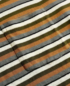 Discount Hemp Organic Cotton Blend Stripe T-Shirt - Brown Short Sleeve T-Shirts | T-shirts