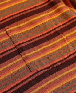Online Hemp Organic Cotton Blend Stripe T-Shirt - Orange Short Sleeve T-Shirts | T-shirts
