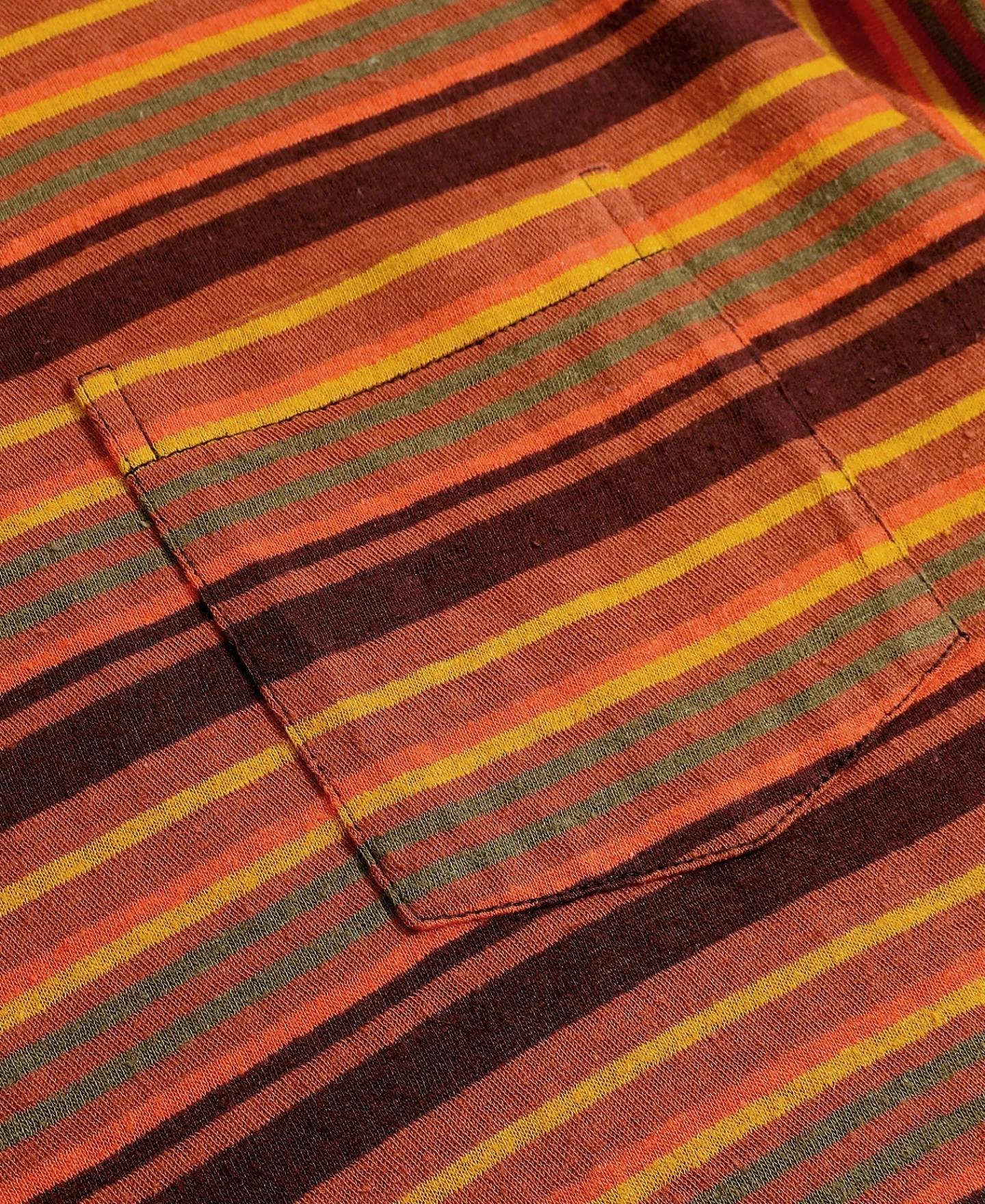 Online Hemp Organic Cotton Blend Stripe T-Shirt - Orange Short Sleeve T-Shirts | T-shirts