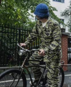 Discount Herringbone Denim Bucket Hat Hats&caps