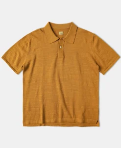 Sale High-low Hem Slub Cotton Polo Shirt - Ginger Polo Shirts | T-shirts