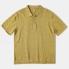 Online High-low Hem Slub Cotton Polo Shirt - Gold Polo Shirts | Short Sleeve T-Shirts