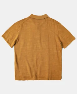 Sale High-low Hem Slub Cotton Polo Shirt - Ginger Polo Shirts | T-shirts