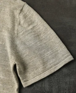 Best High-low Hem Slub Cotton Polo Shirt - Beige Gray Polo Shirts | Short Sleeve T-Shirts