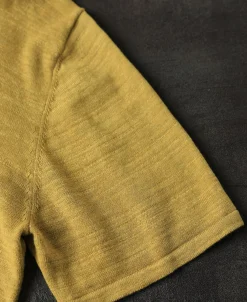 Online High-low Hem Slub Cotton Polo Shirt - Gold Polo Shirts | Short Sleeve T-Shirts