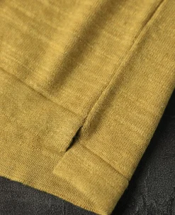 Online High-low Hem Slub Cotton Polo Shirt - Gold Polo Shirts | Short Sleeve T-Shirts