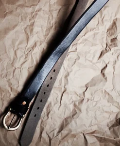 Sale Horseshoe Buckle Leather Belt - Black Belts